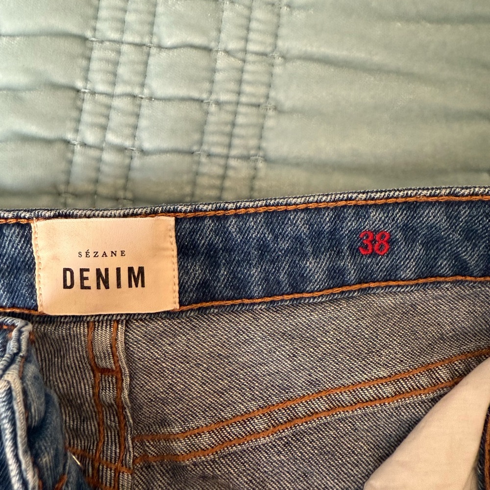 Sezane Blue Straight Leg Jeans - Picture 6 of 9